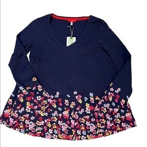 Joules Floral Printed Harbour Swing Top Cotton Jersey